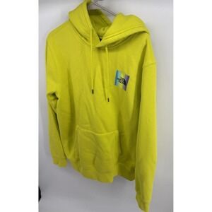 The North Face Distorted Half Dome Hoodie Sulphur Green Mens Large